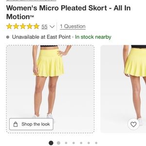 All in motion lemon yellow pleated skort